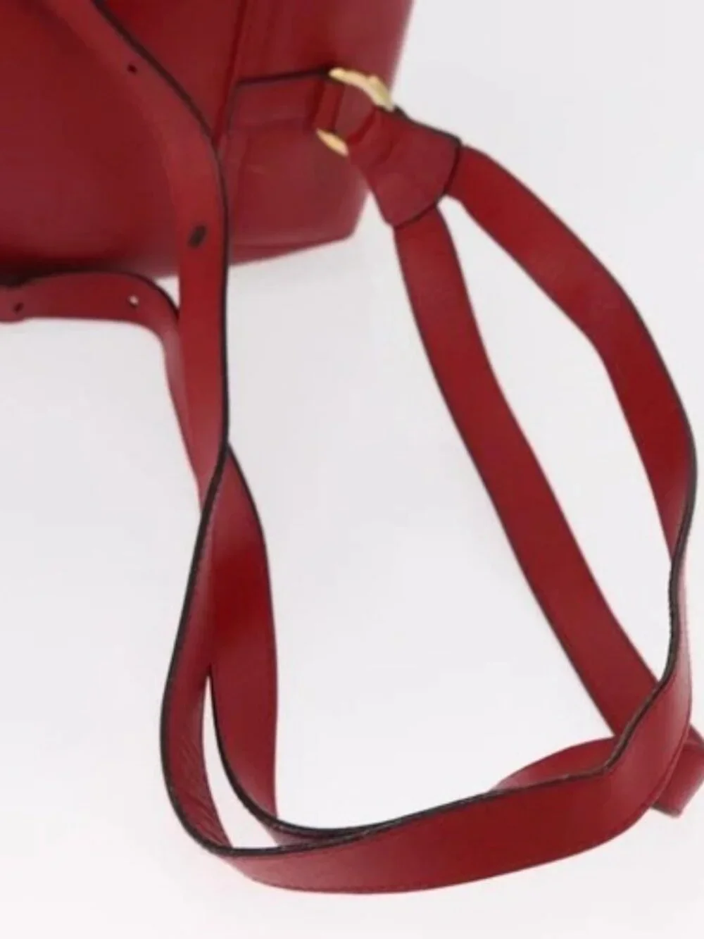 Salvatore Ferragamo Backpack Leather Red Gold Auth 150428